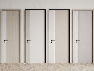 Nordic Swing Door Single Door Combination 3d model