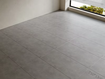 Grey Floor Tiles 750x1500 Size For Modern Interior Living Space Floor Surface 3d model