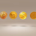 Stylish Gold Jewelry Coins With Intricate Dollar Sign Design And Shiny Metallic Finish