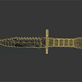 Intricately Carved Decorative Knife With Ornate Blade And Detailed Handle Design