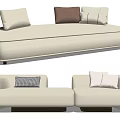 Modern Multi-Person Sofa Flannel Multi-Person Sofa 3d model
