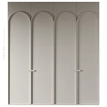 Elegant Gray Arched Panel Doors with Metal Handles for Modern Interior Spaces 3d model