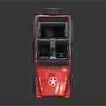 Red Open Top Toy Off Road Vehicle With White Star Logo And Roof Lights
