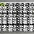 Square Carpet With Intricate Black And White Geometric Pattern Design 3d model
