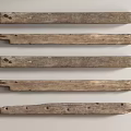 Natural Stone Wood Planks with Natural Texture and Holes Arranged on Light Background