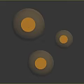 Golden Sphere Pendant Lights Hanging On Dark Background With Reflections