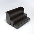 Modern Black Abstract Sofa With Unique Multi-tiered Step Design And Sleek Profile 3d model