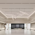 Company lobby reception front desk office building lobby hotel lobby rest area office reception hall gate 3d model