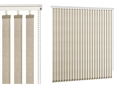 Adjustable Beige Venetian Blinds With Chain Control For Home Window Decor 3d model