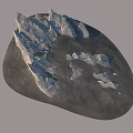 Organic Stacked Stone and Rustic Wooden Features on Dark Terrain Surface