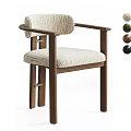 Modern Solid Wood Frame Fabric Upholstered Arm Dining Chair With Multiple Custom Color Options