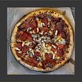 Delicious Pepperoni Mushroom Pizza Topped With Fresh Cheese On Baking Paper