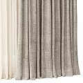 Elegant Light Gray Linen Curtains With Sheer Voile And Window Drapery Design