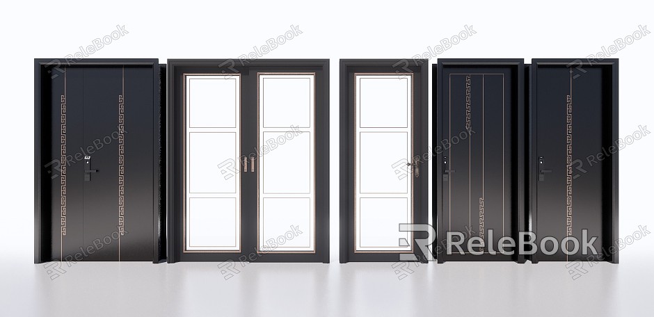 New Chinese Style Flat Door Kitchen and Bathroom Glass Door model