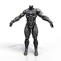 Futuristic Armored Character With Muscular Mechanical Armor And Full Body Design