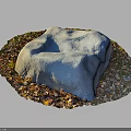 Natural Wood And Stone Decorative Piece Surrounded By Autumn Leaves And Pebbles