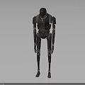Tall Metallic Robot With Slender Limbs And Mechanical Joints Sci Fi Design