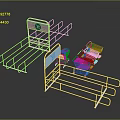 Iron frame large iron frame iron frame house factory industrial iron frame iron ladder rigid ladder work frame rigid scaffold 3d model