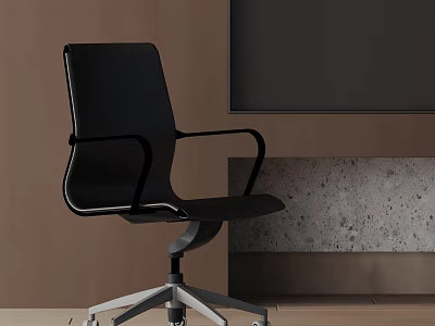 Modern Black Office Chair With Ergonomic Design Adjustable Armrests And Swivel Wheels 3d model