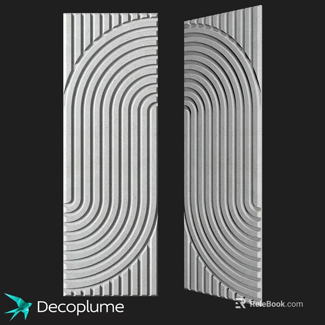 Modern Silver Textured Components Featuring Curved Lines And Symmetrical Design 3d model 