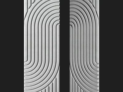 Modern Silver Textured Components Featuring Curved Lines And Symmetrical Design 3d model