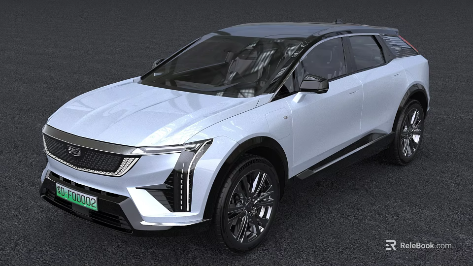 Cadillac White Electric SUV with Modern Design Sleek Body and LED Headlights 3d model 