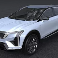 Cadillac White Electric SUV with Modern Design Sleek Body and LED Headlights