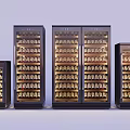 Modern Wine Cabinets Interior Design With Glass Doors And Wine Bottle Storage