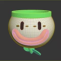 Cute Accent Furniture In White Green With Smiley Face Red Cheeks And Orange Mouth