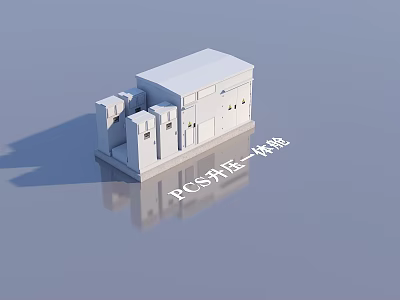 Efficient Industrial Equipment PCS Booster Integrated Cabin for Power System Operations 3d model