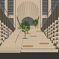 modern library ladder bookstore 3d model