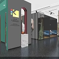 Modern Elegant Entrance Hall With Gray Walls Glass Partitions Cactus Sculpture And Metal Elements