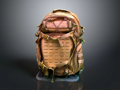 Tactical Outdoor Backpack with Mesh Panel Multiple Straps Pockets Durable Design for Travel Hiking 3d model