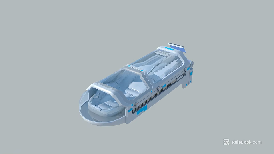 Futuristic Transparent Space Capsule With Ergonomic Seats And Advanced Interior Design 3d model 