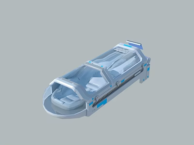 Futuristic Transparent Space Capsule With Ergonomic Seats And Advanced Interior Design 3d model