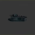 Dark Green Military Tank Vehicle Featuring Tracks Turret And Red Emblem Design