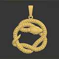 Elegant Golden Snake Shaped Pendant Fashion Accessory With Intricate Design