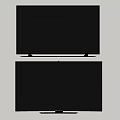 Two Televisions With Black Screens Mounted On Light Colored Wall