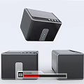 Black Cube Speakers With Modern Design Floating Unit Multiple Units And Indicator Lights 3d model