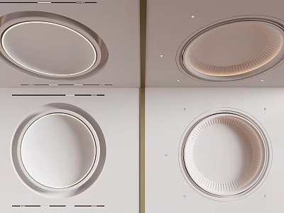 Modern Round Ceiling Designs With Lighting Features 3d model