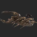 Detailed Realistic Scorpion On Black Background With Curled Tail And Sharp Pincers
