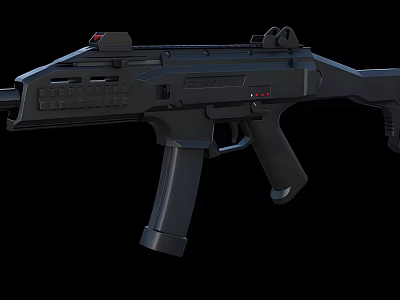 Modern Tactical Black Rifle With Scope And Ergonomic Design Features 3d model
