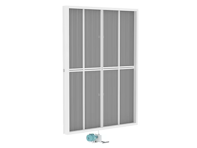 Industrial Equipment Filter Screen With White Frame Multiple Grids And Motorized Unit 3d model