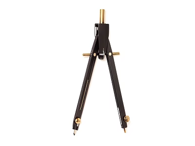Black And Gold Precision Metal Compass With Adjustable Legs For Drawing 3d model