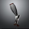Modern White And Red Prosthetic Leg With Mechanical Structure And Detailed Patterns 3d model