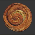 Freshly Baked Cinnamon Roll with Swirled Layers and Golden Brown Crust