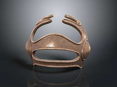 Copper Animal Shaped Decorative Metal Ornament With Intricate Design Features 3d model