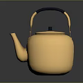 Shiny Golden Teapot With Metallic Finish And Black Handle For Household Use