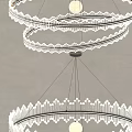 Elegant Modern Chandelier With Double Layer Lace Pattern And Transparent Crystal Design 3d model