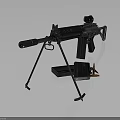 Military Machine Gun With Tripod Stand Detachable Magazine Scope And Ammunition Box